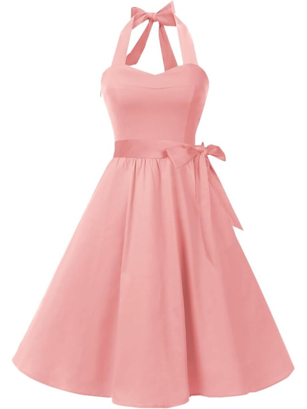 Women'sVintage Polka Audrey Dress 1950s Halter Retro Cocktail Dress